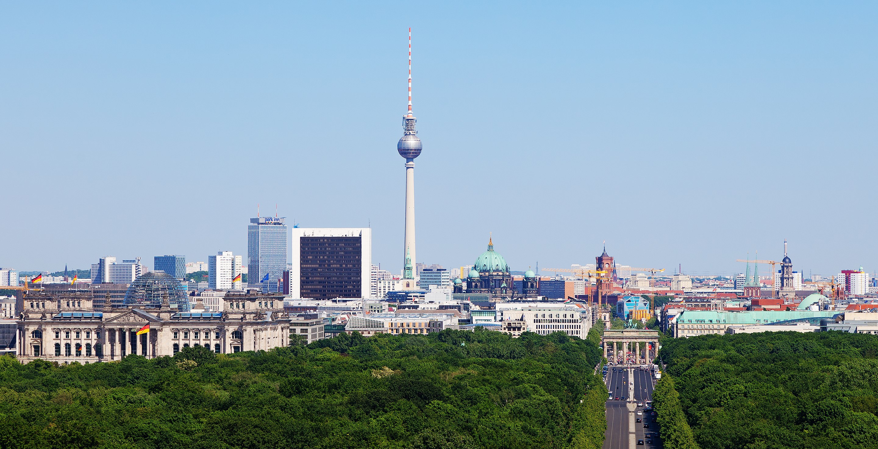 Berliner Innenstadt von der Siegessäule aus gesehen